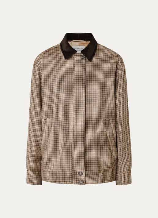 Max Mara Jack van scheerwol met pied-de-poule dessin - voorkant 2 beige