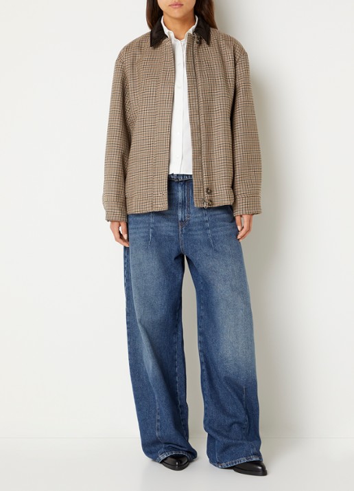 Max Mara Jack van scheerwol met pied-de-poule dessin - voorkant 3 beige