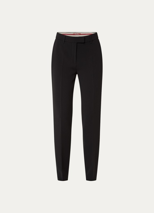 Max Mara Jerta high waist slim fit pantalon met steekzakken  - voorkant 2 zwart