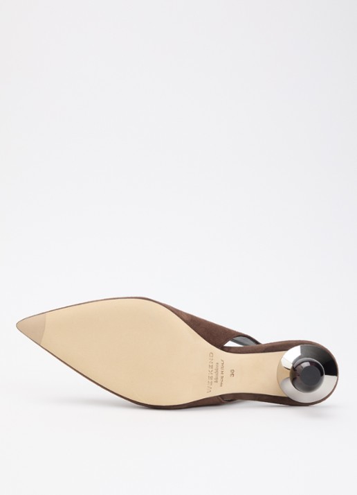 Max Mara Kaorma slingback van geitensuède - detail 4 chocoladebruin