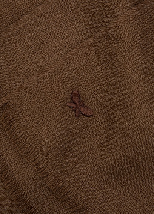 Max Mara Karauche sjaal in kasjmierblend 180 x 80 cm - detail 3 chocoladebruin