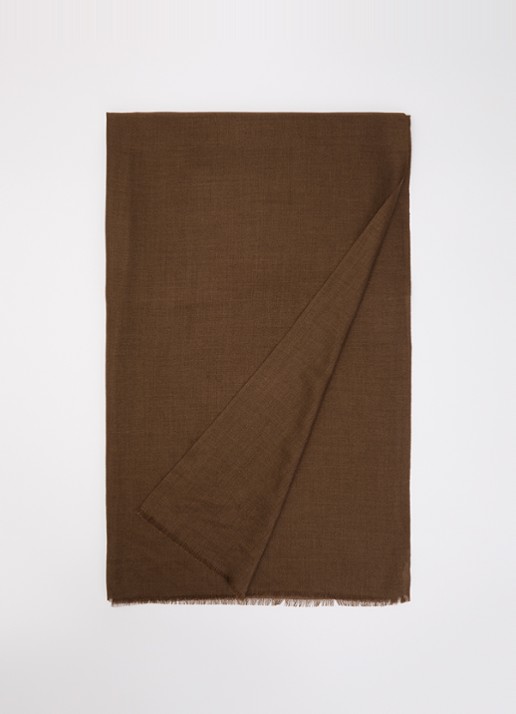 Max Mara Karauche sjaal in kasjmierblend 180 x 80 cm - voorkant chocoladebruin