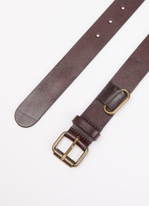 Max Mara Kasaiso riem van leer - detail 2 donkerbruin