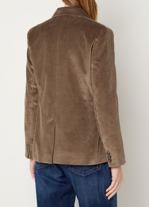 Max Mara Katanga double-breasted blazer van corduroy - achterkant lichtbruin