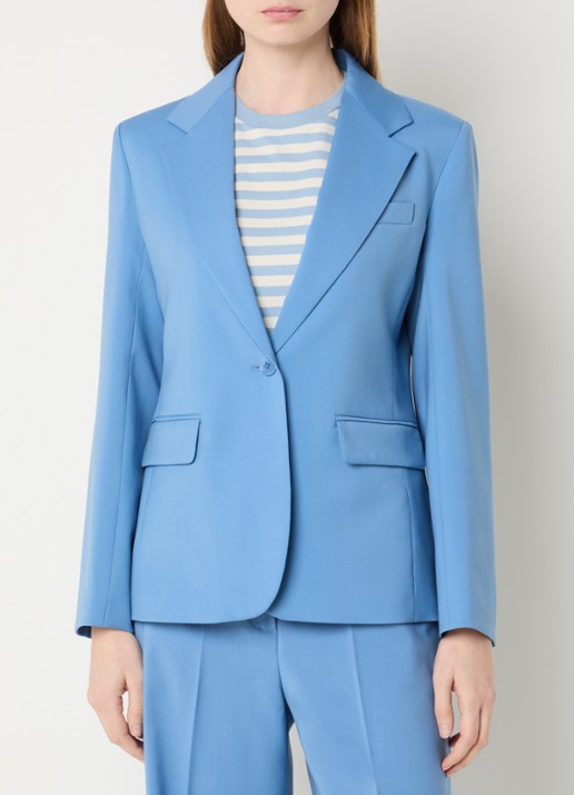 MaxMara Lamine blazer van scheerwol met schoudervulling en klepzakken