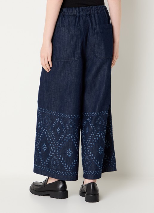 Max Mara Lampada high waist wide leg jeans met donkere wassing - achterkant indigo