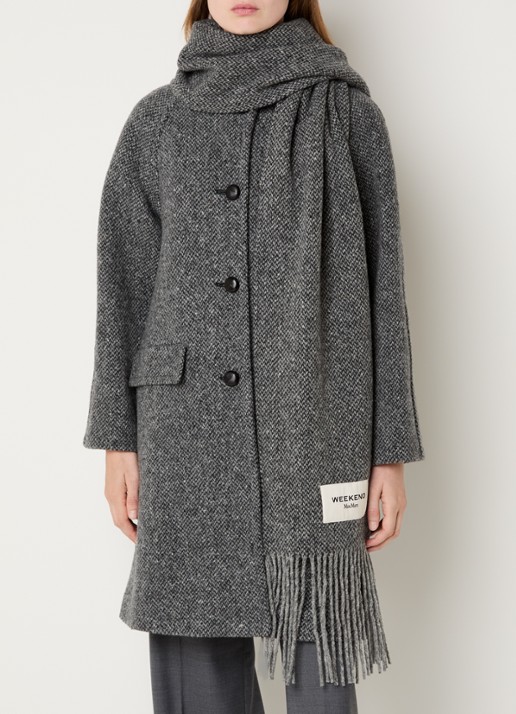 Max Mara Latino mantel van scheerwol met gemêleerd dessin