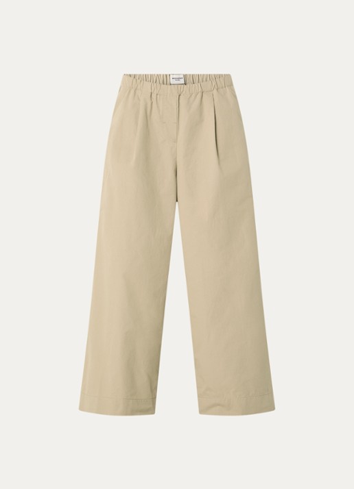 Max Mara Libero high waist wide fit broek met steekzakken - voorkant 3 beige