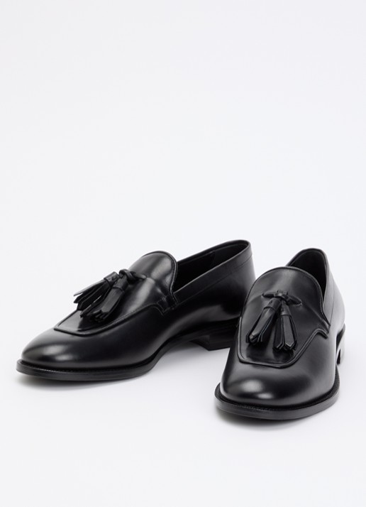 Max Mara Loafer van kalfsleer - detail zwart