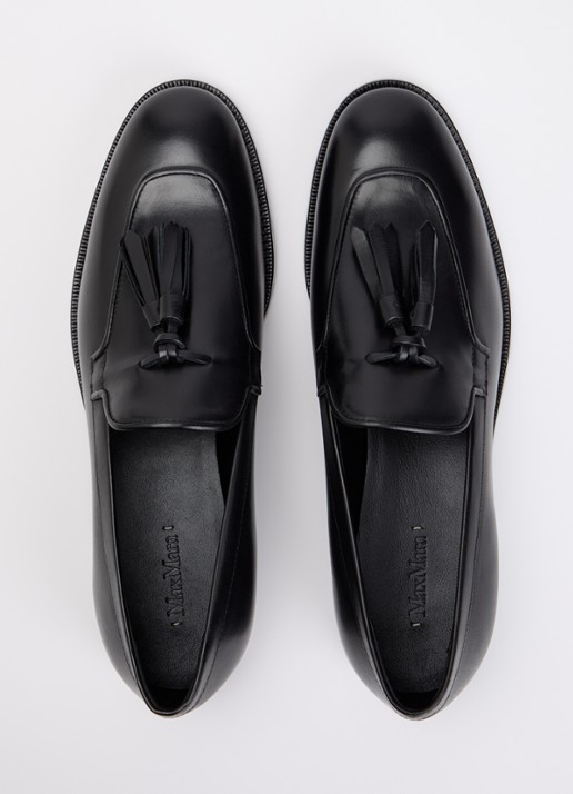 Max Mara Loafer van kalfsleer - detail 2 zwart