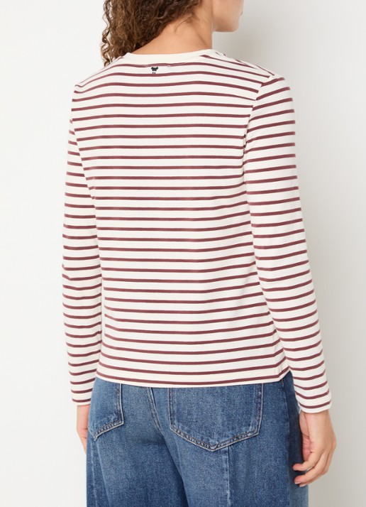 Max Mara Longsleeve met logoprint - achterkant bordeauxrood