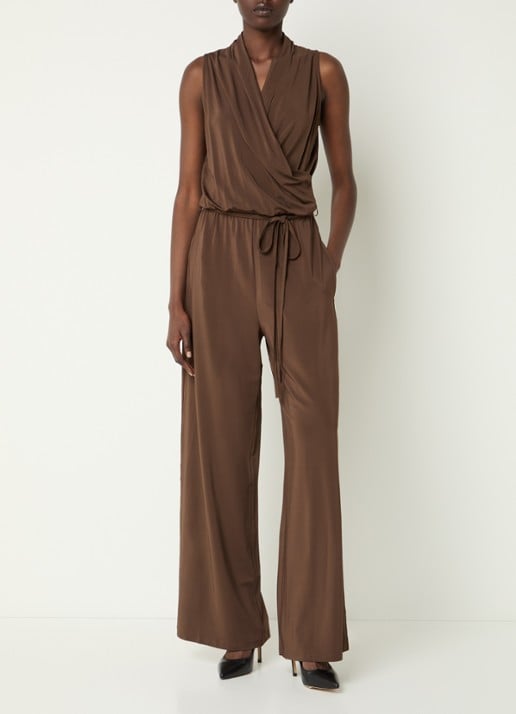 Max Mara Loose fit jumpsuit met watervalhals