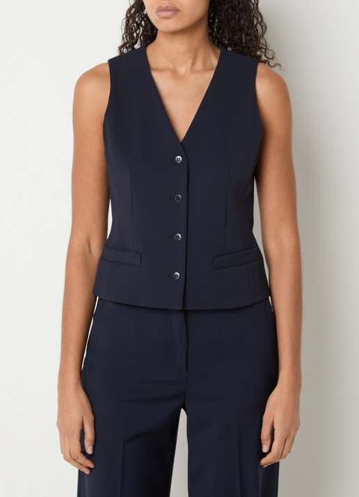 Max Mara Madia gilet van scheerwol met paspelzakken