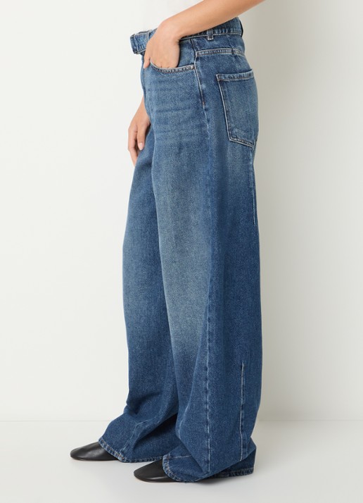 Max Mara Madia high waist wide leg jeans met medium wassing - detail 3 indigo