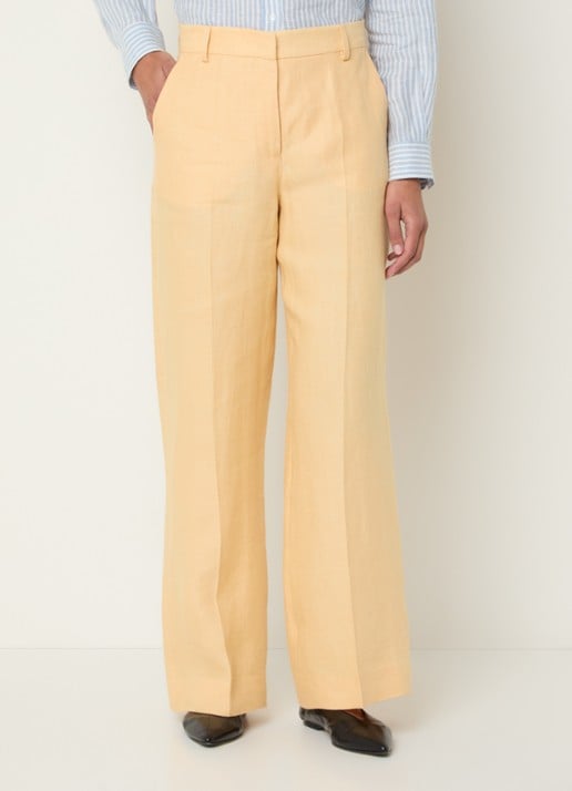 MaxMara Malizia high waist wide fit pantalon van linnen
