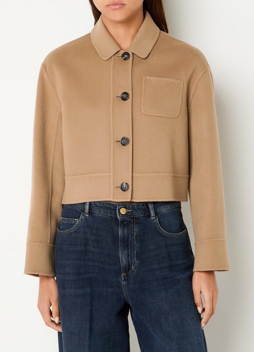 Max Mara Mantel in wolblend met borstzak