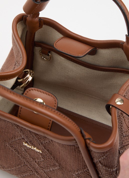 Max Mara Marine Extra Small handtas met details van leer en afneembare schouderriem - detail 3 chocoladebruin