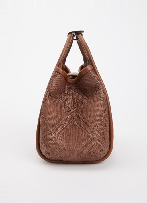 Max Mara Marine Extra Small handtas met details van leer en afneembare schouderriem - detail 4 chocoladebruin