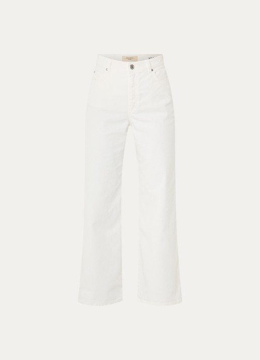 Max Mara Medina high waist straight leg jeans met gekleurde wassing - voorkant 3 gebroken wit