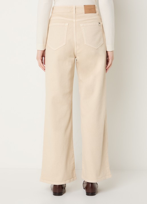 Max Mara Medina high waist straight leg jeans met gekleurde wassing - achterkant 5 zand