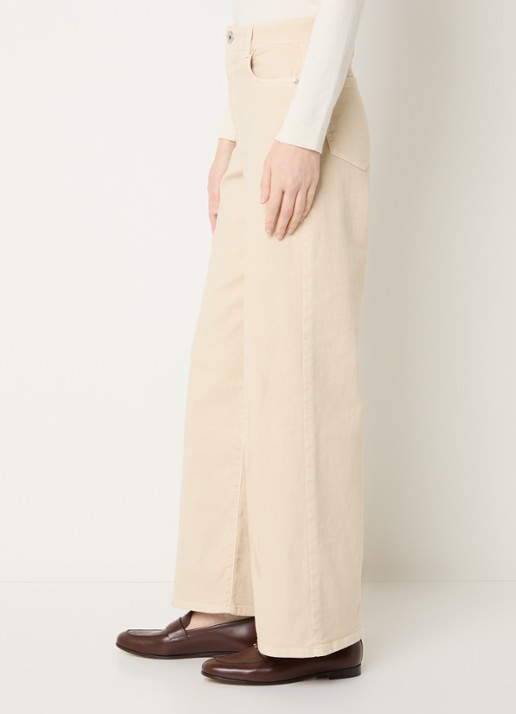 Max Mara Medina high waist straight leg jeans met gekleurde wassing - detail 4 zand