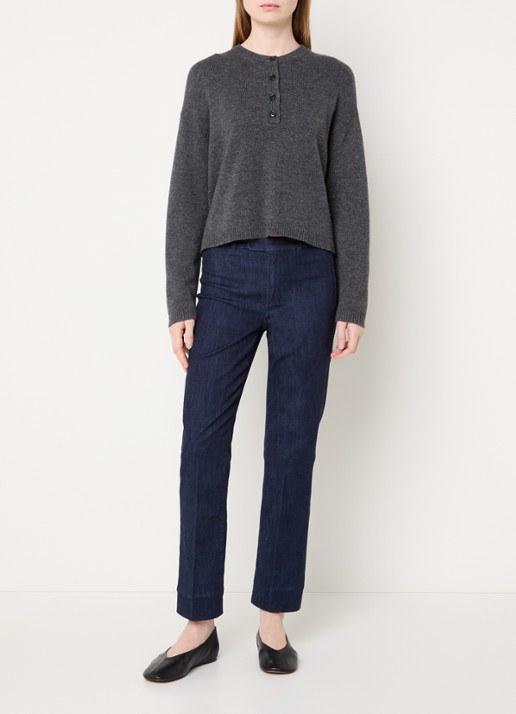 Max Mara Mid waist slim fit jeans met donkere wassing - voorkant 3 indigo