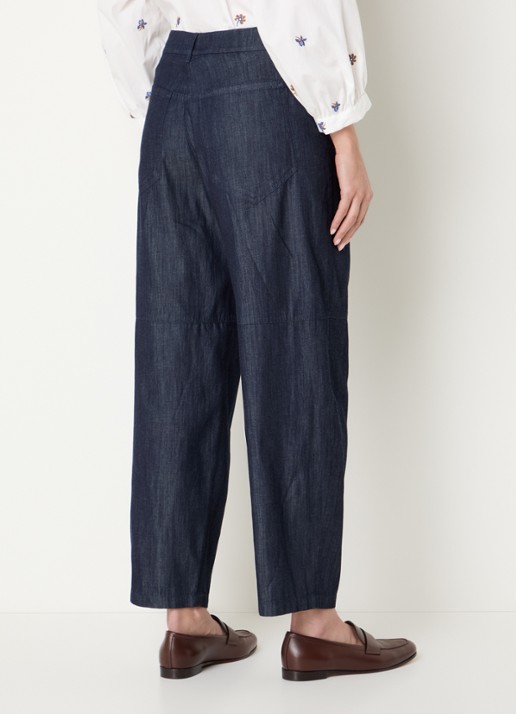 Max Mara Mid waist wide fit broek met steekzakken - achterkant 3 indigo