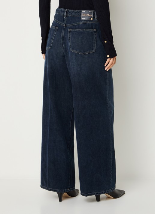 Max Mara Mid waist wide fit jeans met donkere wassing - achterkant 5 indigo