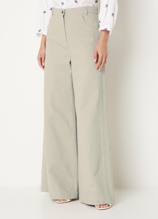 Max Mara Mid waist wide fit jeans met gekleurde wassing - detail 3 beige