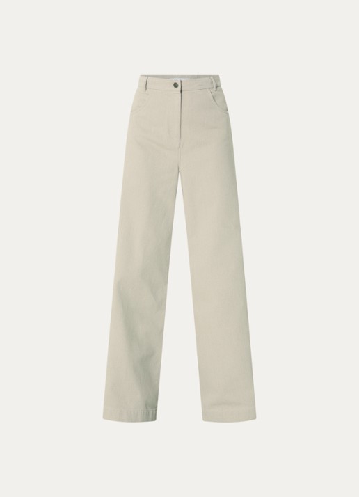 Max Mara Mid waist wide fit jeans met gekleurde wassing - voorkant beige