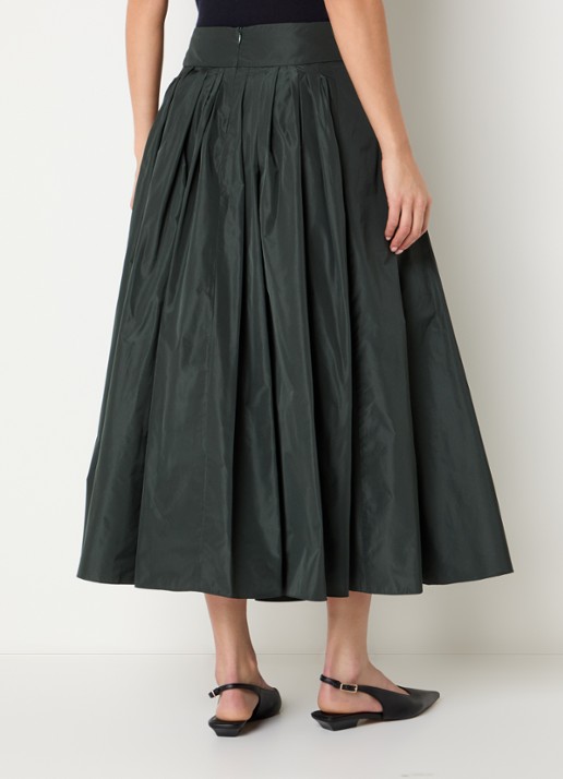 Max Mara Midi A-lijn rok met steekzakken - achterkant 2 bronsgroen