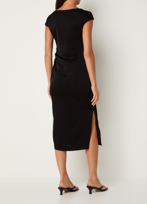 Max Mara Midi jurk met boothals - achterkant 3 zwart