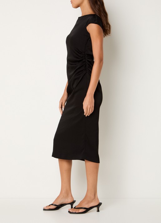 Max Mara Midi jurk met boothals - voorkant 2 zwart