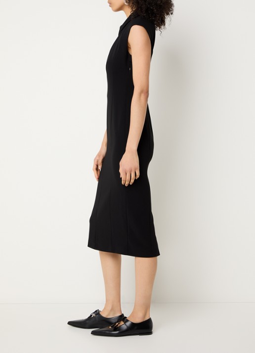 Max Mara Midi jurk met kraag - voorkant 3 zwart