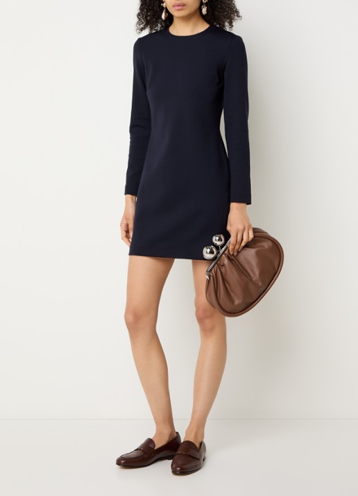 Max Mara Mini jurk met stretch - voorkant 4 donkerblauw