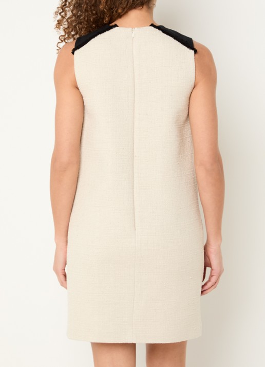 Max Mara Mito mini jurk in linnenblend met tweed-look  - achterkant 2 beige