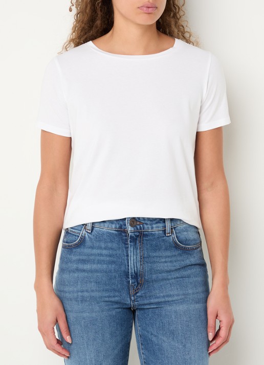 Max Mara Multib T-shirt met ronde hals - detail wit