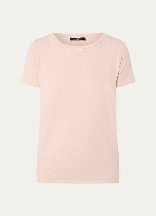 Max Mara Multib T-shirt met ronde hals - voorkant 3 lichtroze