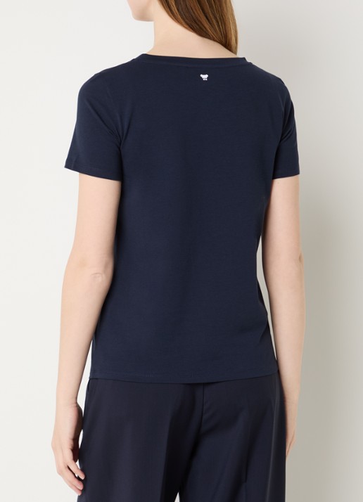 Max Mara Multib T-shirt met ronde hals - achterkant 4 donkerblauw