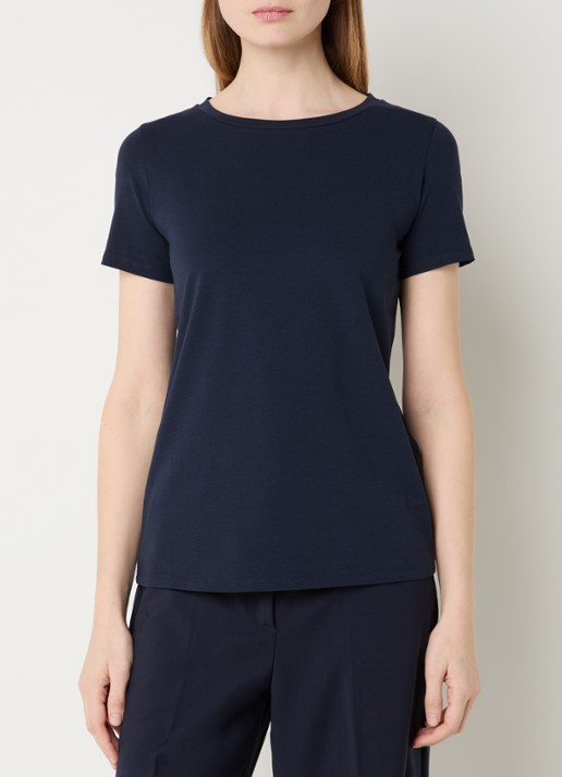Max Mara Multib T-shirt met ronde hals - detail donkerblauw