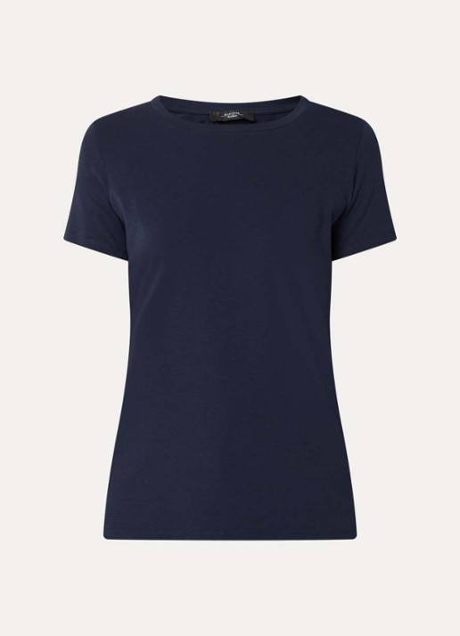 Max Mara Multib T-shirt met ronde hals - voorkant 2 donkerblauw