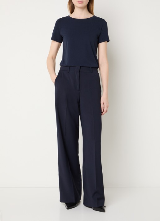 Max Mara Multib T-shirt met ronde hals - voorkant 3 donkerblauw