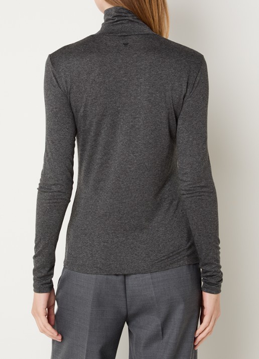 Max Mara Multif top van jersey met col - achterkant 4 donkergrijs