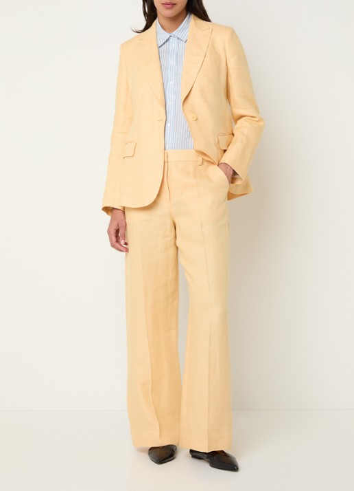 Max Mara Nalut blazer van linnen met klepzakken - voorkant 4 geel
