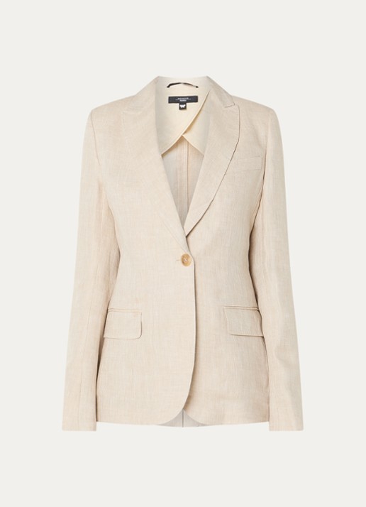 Max Mara Nalut blazer van linnen met klepzakken - voorkant 2 creme