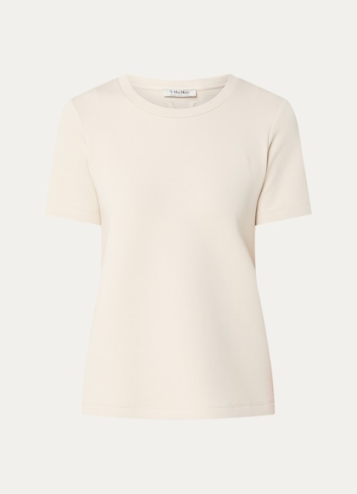 Max Mara Nancy T-shirt met ronde hals - voorkant beige