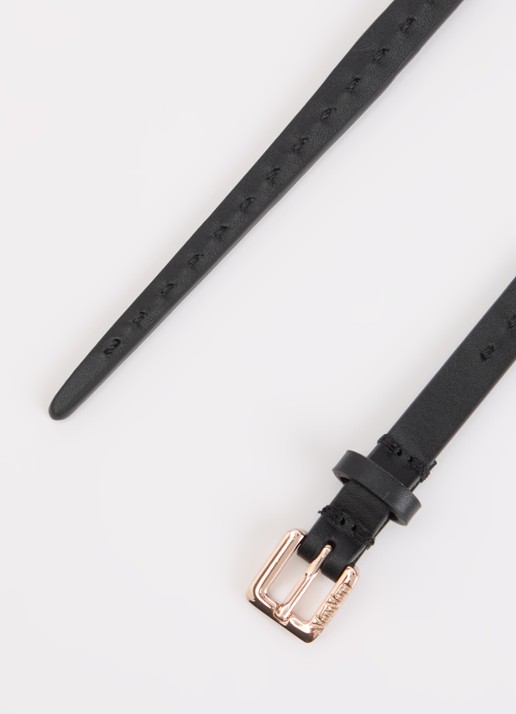 Max Mara Natural riem van kalfsleer - detail zwart