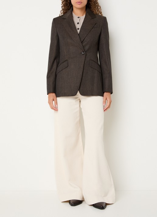 Max Mara Neutro blazer van scheerwol - voorkant 2 donkerbruin