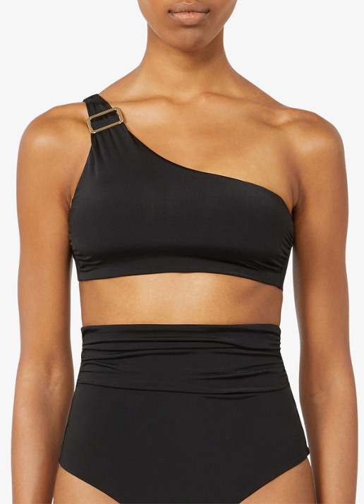 Max Mara One shoulder bikinitop met geknoopt detail
