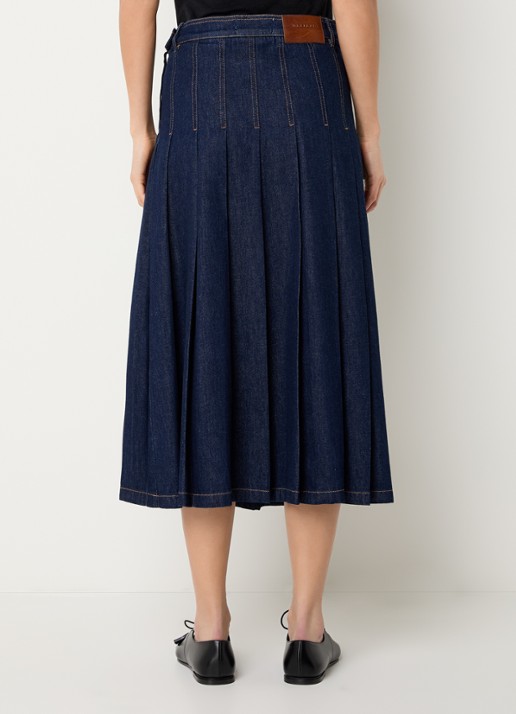 Max Mara Ovale maxi A-lijn spijkerrok  - achterkant 4 donkerblauw